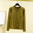 thumbnail image 1 of Women's Thermal Tops Fleece Lined Underwear Long Sleeve Warm Winter Base Layer Shirts Soft Loungewear New Green XL, 1 of 3