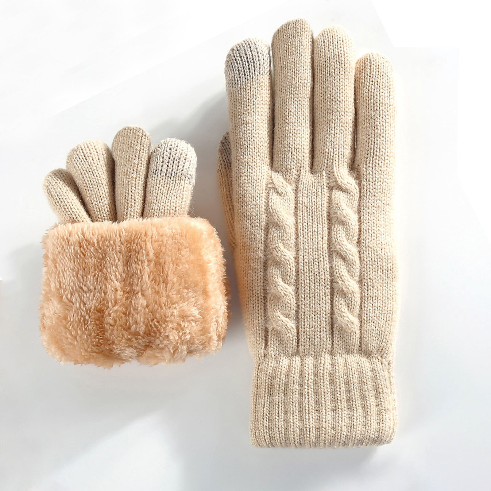 2er Set Thermohandschuhe Damen Touchscreen - Fleece Gefttert  Winterhandschuhe Warm