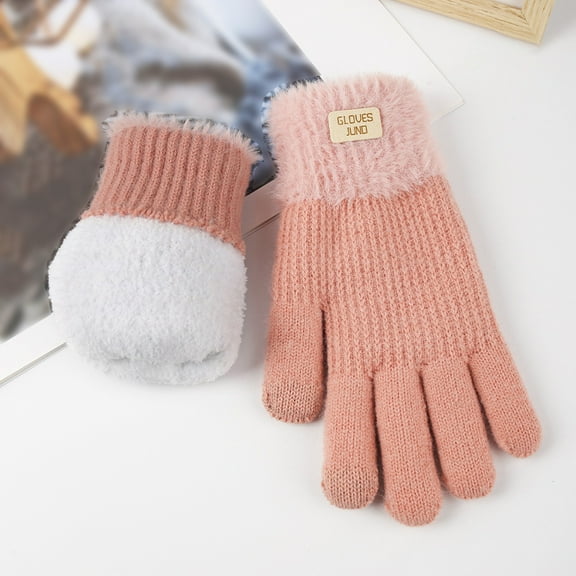 Women's Thermal Touchscreen Gloves Winter Warm Fleece Lined for Outdoor Cycling Running Hiking Cold Weather Windproof Full Finger Grips Anti-Slip Driving