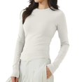 thumbnail image 1 of Women's Thermal Underwear Long Sleeve Round Neck Shirt Built In Bra Soft Warm Base Layer Top For Cold Weather Comfort, 1 of 8