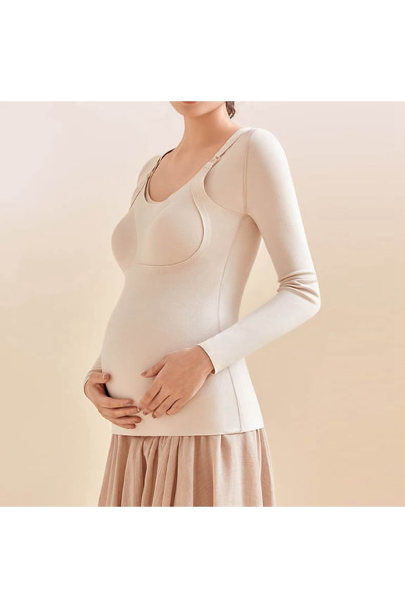 Women's Thermal Underwear Thermal Long Sleeved Base Underwear Milk Nursing Bra Thermal Underwear Base Layer Men Winter Undershirts for Men Women Long Thermal Top Thermals Underwear Thermal for Women