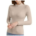 thumbnail image 1 of Women's Thermal Underwear Top German Warm Half High Collar Casual Base Layer Shirt for Winter Comfort, 1 of 2