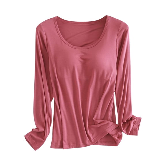 Women's Thermal Underwear Top Long Sleeve Crew Neck Cotton Basic Solid Winter Warm Base Layer