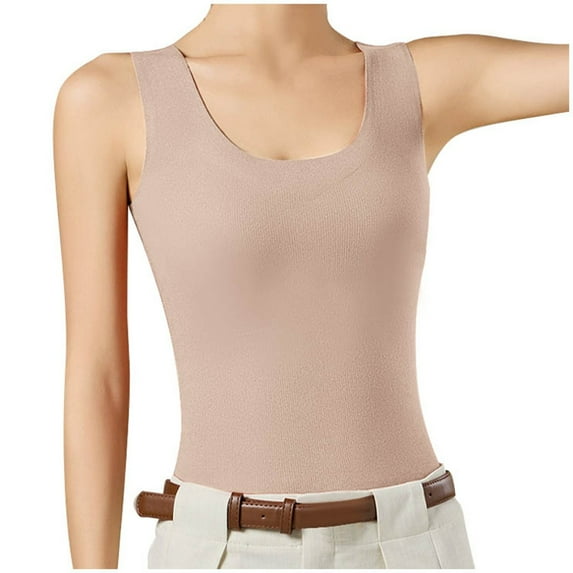Women's Thermal Underwear Top Thickened Warm Vest with Built-in Bra for Cold Weather and Comfort