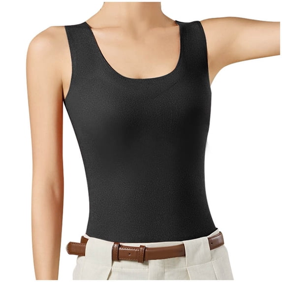 Women's Thermal Underwear Top Thickened Warm Vest with Built-in Bra for Cold Weather and Comfort