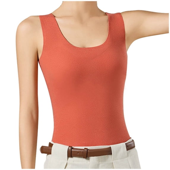 Women's Thermal Underwear Top Thickened Warm Vest with Built-in Bra for Cold Weather and Comfort
