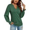thumbnail image 1 of Women's Thermal Underwear Top V Neck Loose Fit Long Sleeve Tunic Blouse Casual Comfortable Warm T-Shirt for Everyday Wear, 1 of 2