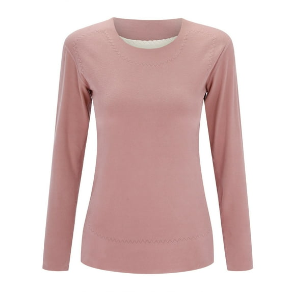 Women's Thermal Underwear Top for Women Seamless Long-Sleeved Base Layer for Autumn and Winter Heating Comfort for Waist and Belly