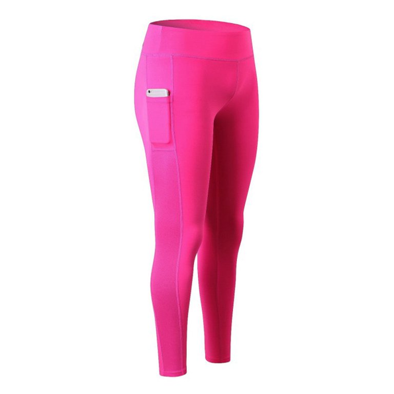 Women's Compression Leggings W/ Pockets - Pink