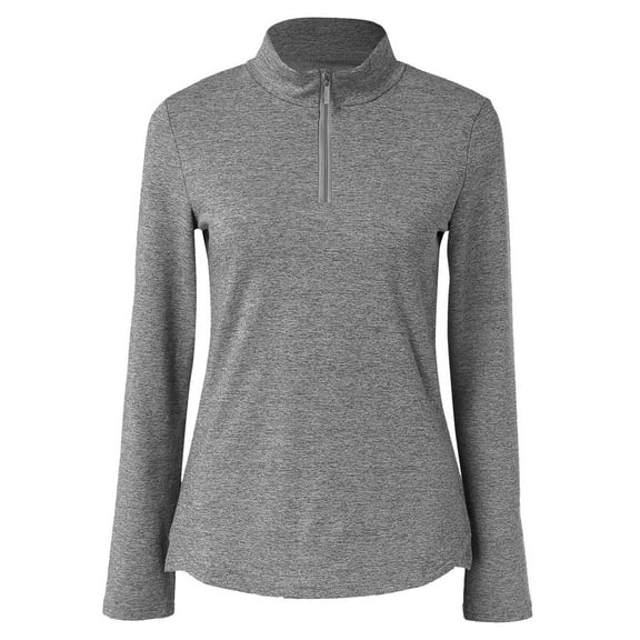 Women's Thermal Zipper Long Sleeve V Neck Breathable Athletic Base Layer Shirt for Wear
