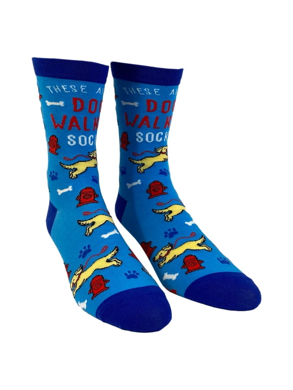 Women's These Are My Dog Walking Socks Funny Pet Puppy Animal Lover Graphic Novelty Footwear