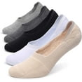 thumbnail image 1 of Women's Thick Cushion Cotton Athletics Casual Low Cut Flat Non-Slip Boat Liner No Show Socks-5/10 Pack, 1 of 5