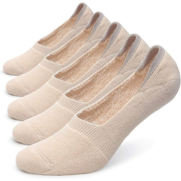 Women's Thick Cushion Cotton Athletics Casual Low Cut Flat Non-Slip Boat Liner No Show Socks-5/10 Pack