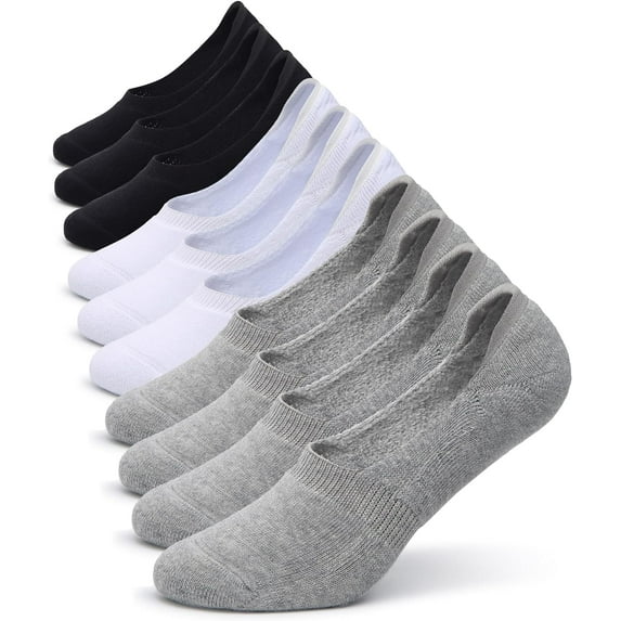 Women's Thick Cushion Cotton Athletics Casual Low Cut Flat Non-Slip Boat Liner No Show Socks-5/10 Pack