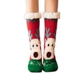 thumbnail image 1 of Women's Thick Fleece Slipper Socks Fuzzy Christmas Reindeer Cute Thermal Socks Xmas Winter Holiday Funny Gifts, 1 of 4