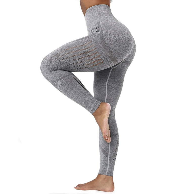 Yoga Basic Yoga Leggings Seamless High Stretch Tummy Control Training Tights  With Wide Waistband