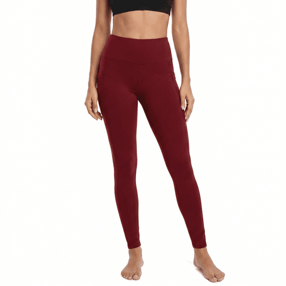 Women's Thick High Waist Yoga Exercise Stretch Stretch Pants Tummy Control Slimming Lifting Anti Cellulite Scrunch Booty Leggings Ruched Butt Seamless Tights with 2 Side Pockets Sport Workout