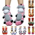 thumbnail image 1 of Women's Thick Knit Anti-Slip Warm Casual Floor Carpet Socks, Soft and Cozy Home Socks for Indoor Use, Non-Slip Sole for Safety, Rose Red, 1 of 4