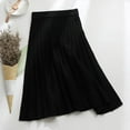 thumbnail image 1 of Women's Thick Knitted Pleated Skirt Mid Length A Line Large Swing Long Skirt Skirts for Women Long Length Skirt Midi Skirt with Slit Slit Skirt High Waist Tennis Skirt for Women Lace Bed Skirt Skirts, 1 of 3