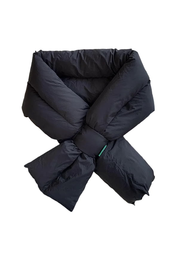 Women's Thick Padded Puffer Scarf Soft Lightweight Down Scarf Neck Warmer Solid Color Neck Wrap for Fall Winter Outdoor