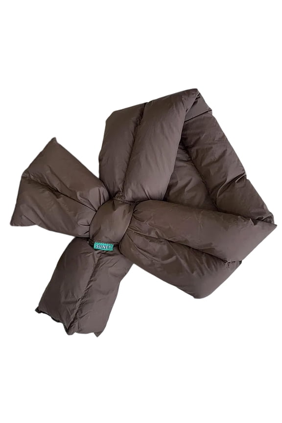 Women's Thick Padded Puffer Scarf Soft Lightweight Down Scarf Neck Warmer Solid Color Neck Wrap for Fall Winter Outdoor