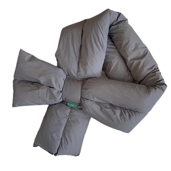 Women's Thick Padded Puffer Scarf Soft Lightweight Down Scarf Neck Warmer Solid Color Neck Wrap for Fall Winter Outdoor