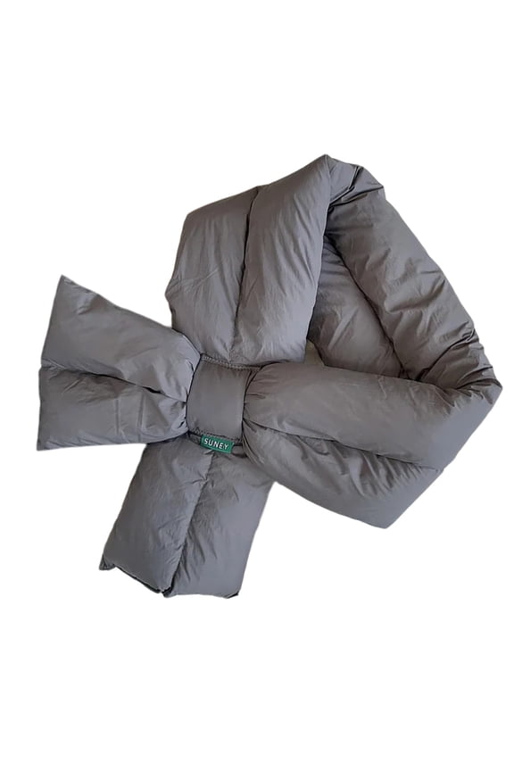 Women's Thick Padded Puffer Scarf Soft Lightweight Down Scarf Neck Warmer Solid Color Neck Wrap for Fall Winter Outdoor