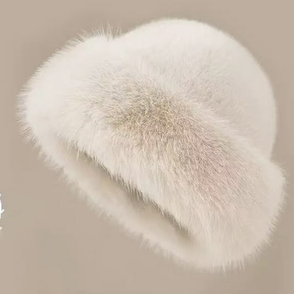 Women's Thick Plush Hat Keeps Warm And Versatile Mongolian Hat, Beige