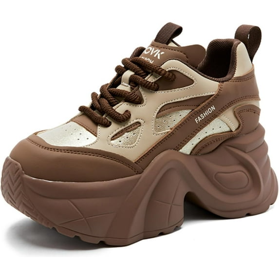 Women's Thick-Sole Casual Shoes – With Fashionable wedge heel Design. Lightweight Casual Shoes for Daily Movement & Cushioned Insole with foot arch pad.