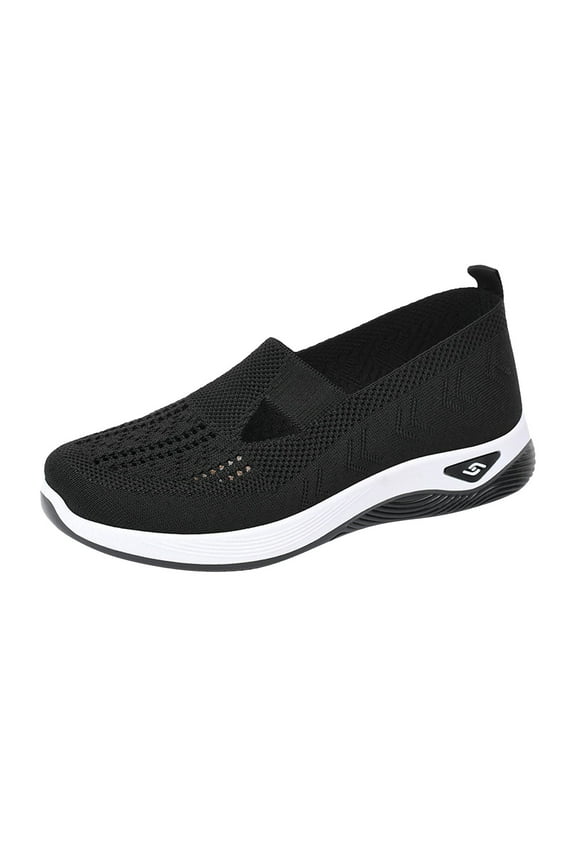 Women's Thick Sole Orthopedic Sneakers Slip-On Breathable Walking Shoes Arch Support Casual