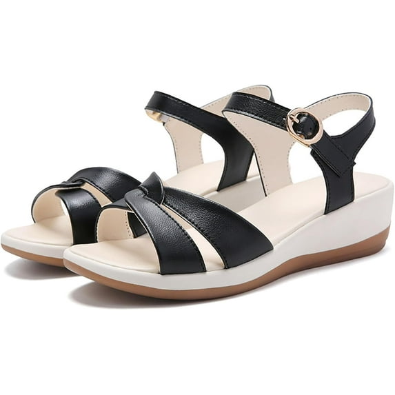 Women's Thick Soled Sandals Comfortable Beach Casual Sandals Heels Open Toe Shoes