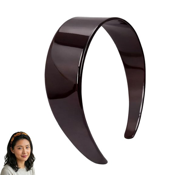 Women's Thick Tortoise Shell Headband, 1.5in Vintage Acetate Resin, No-Slip, Durable, Comfortable, Anti-Headache Hair Hoop for All-Day Wear