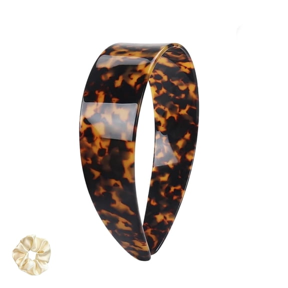 Thick Tortoise Shell Headband, Ligth Flexible No Slip Durable Fashion Hair Hoop, 1.5 inch Classic Thick Wide Headband with Teeth for Women