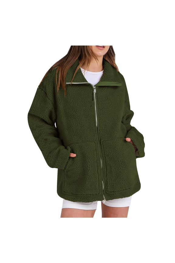 Women's Thick Wool Blend Parka Insulated Zipper Winter Workwear Coat