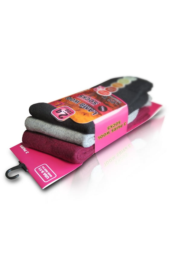 Women's Thick Wool Socks - Soft Warm Comfort Casual Crew Winter Socks, 3 Pairs Gift Pack