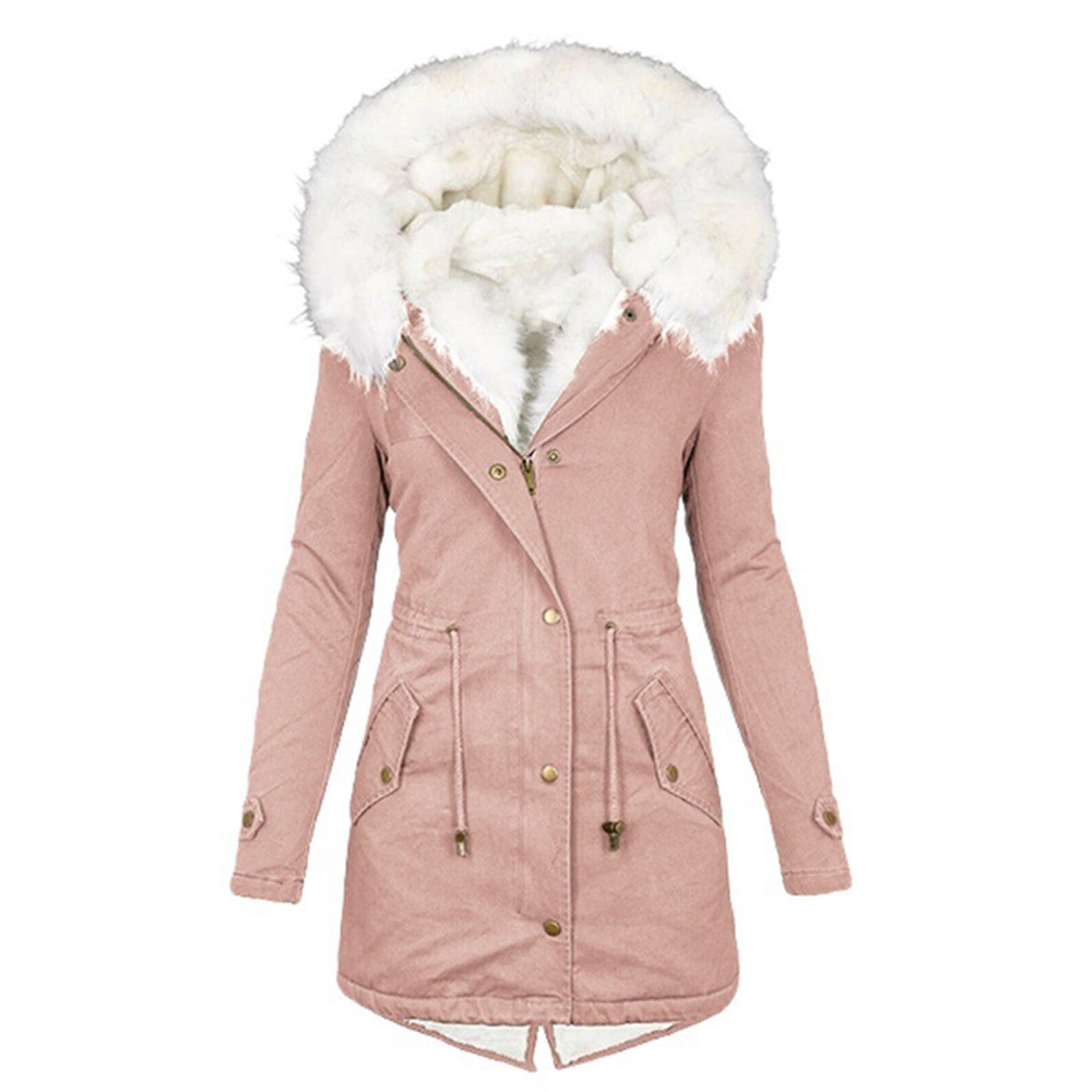 Women's Thicken Military Parka Jacket Winter Warm Fleece Cotton Long ...