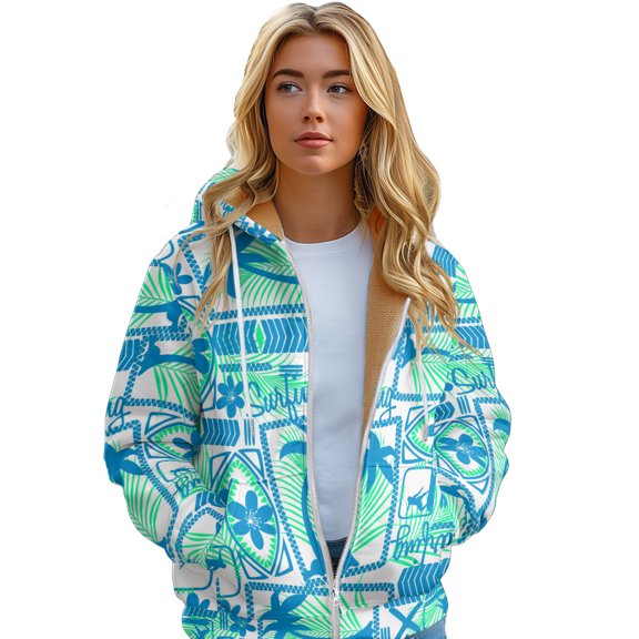 Women's Thickened Fleece Sweatshirt Winter Long Zipper Jacket Put the wind to keep warm