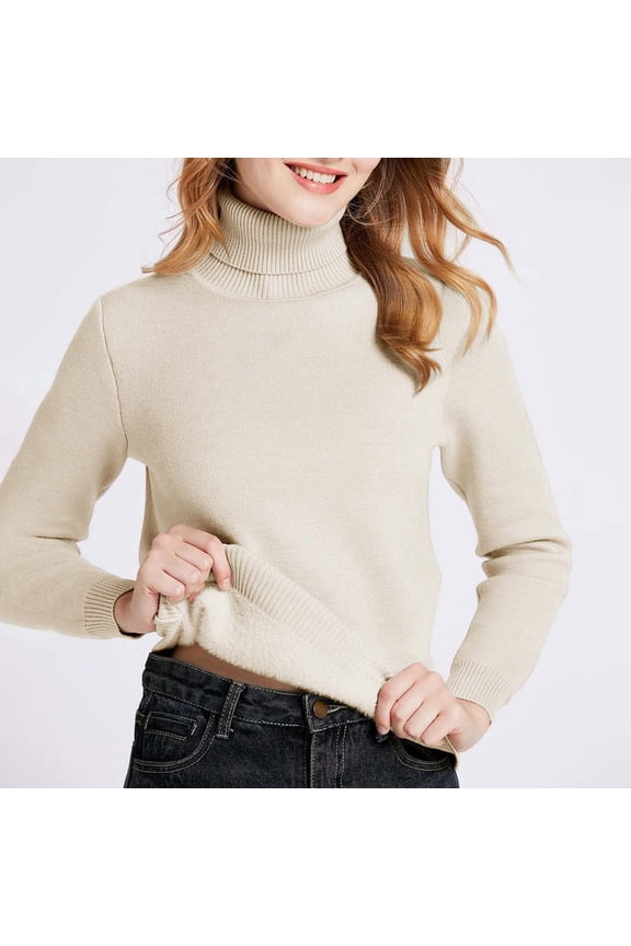 Women's Thickened Turtleneck Sweater Warm Blend Top For Fall And Winter Women's Thermal Tops V Neck Womens V Neck Thermal Tops E Cold Base Layer Men Thermal Base Layer Women Top plus Size Thermal Tops