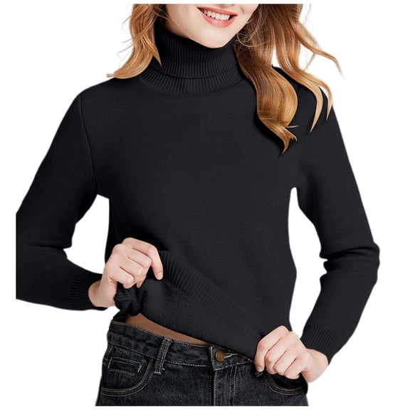 Women's Thickened Turtleneck Sweater Warm Blend Top For Fall And Winter