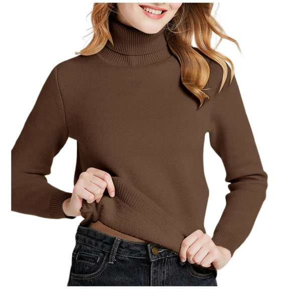 Women's Thickened Turtleneck Sweater Warm Blend Top For Fall And Winter