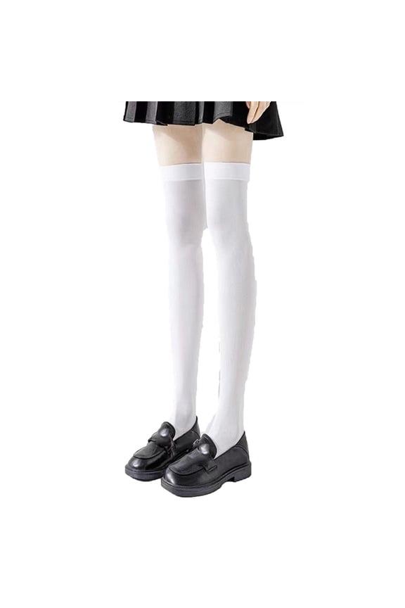 Women's Thigh High Socks Over the Knee Cable Boot Socks Long Sock for Women White Free Size