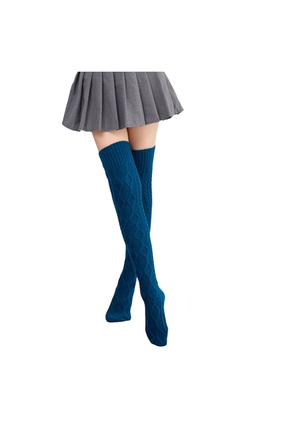 Women's Thigh High Socks Over the Knee Cable Knit Boot Socks, Long Warm Fashion Leg Warmers Winter