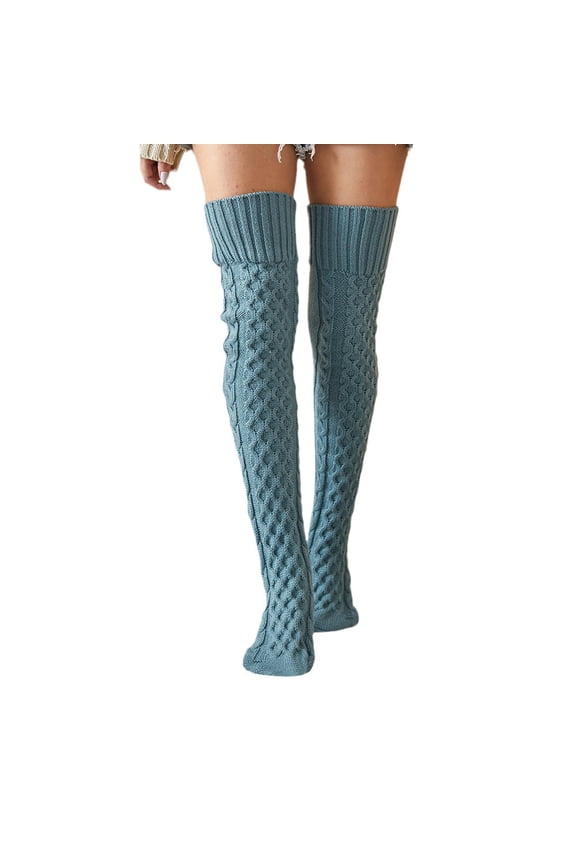 Women's Thigh High Socks Over the Knee Cable Knit Boot Socks, Long Warm Fashion Leg Warmers Winter