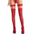 thumbnail image 2 of Bow Thigh High Stockings Smooth Mesh Over The Knee Socks 2 of 10