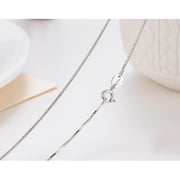 Women s Thin Box Chain Necklace, 1mm Sturdy Italian Style Silver Tone Chain, 45cm Minimalist Daily Fashion Jewelry