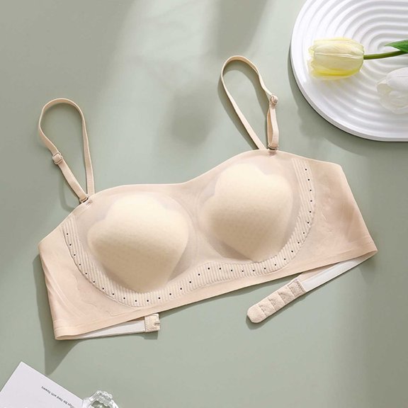 Women's Thin Comfortable Breathable Soft Support Seamless Everyday Bra with Wide Elastic Band