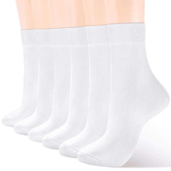 Women’s Thin Cotton Crew Socks 6-Pack, Soft Breathable Mid-Length Casual Dress Socks for Daily Wear, Office