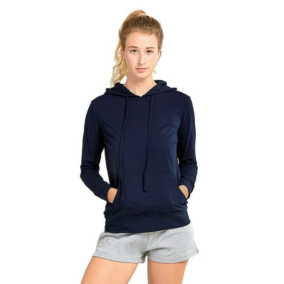 Women's Thin Cotton Pullover Hoodie Sweater S, Navy