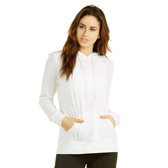 Women's Thin Cotton Pullover Hoodie Sweater S, White