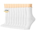 thumbnail image 1 of Women's Thin Cotton Socks, Ruffle Turn-Cuff Casual Ankle Breathable Cool Knit Cotton Lettuce Crew Frilly Sock 12 Pack（White), 1 of 7
